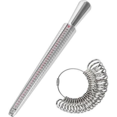 ALOVEZ – Ringgrößenmesser 41–76 – Ringgrößenmesser aus Aluminiumlegierung – 3 Skalen EU/US/UK – Juwelierwerkzeug (1/5)