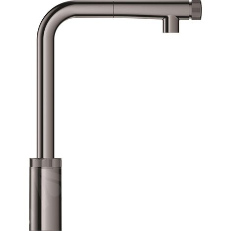 Mitigeur d'évier avec douchette extractible – Montage monotrou – Surface GROHE Long-Life – Goulot haut orientable 140° (1/5)