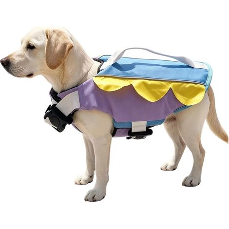 Veste pour Chien Tenue De Bain Respirante Ajustable avec Sangle Gilet Flottant Chien Pour Piscine Plage Pêche Kayak Canoë Races Petites Moyennes Grandes Et Chiot (1/5)