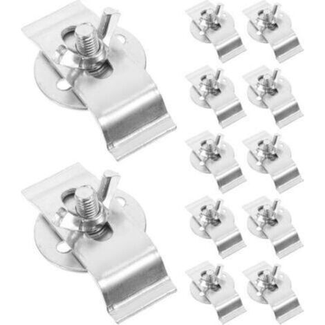 12 Pièces Clips De Fixation - Acier Inoxydable - Pour Éviers Encastrés - Diamètre 20 mm - Hauteur 12 mm (1/4)