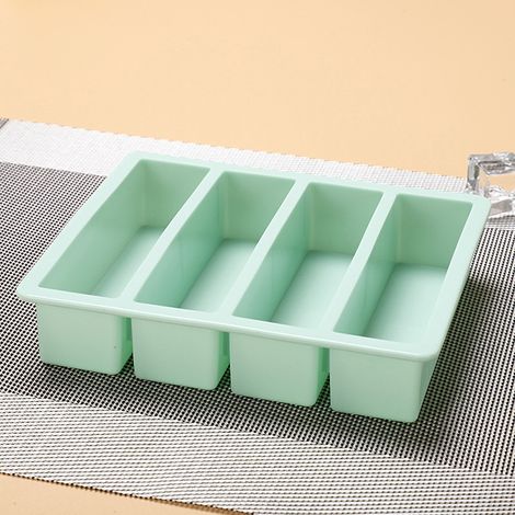 1 cube en silicone à grille 4 cases, forme carrée, à monter soi-même, vert C (1/5)