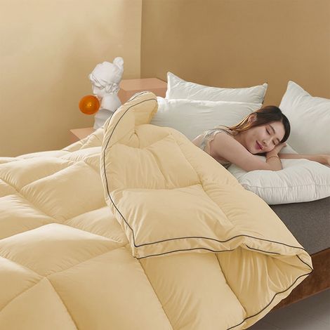 Quilt Coton Élasthanne Respirant Fraîcheur Toute Saison 200x150 cm Jaune 1100 g (1/5)