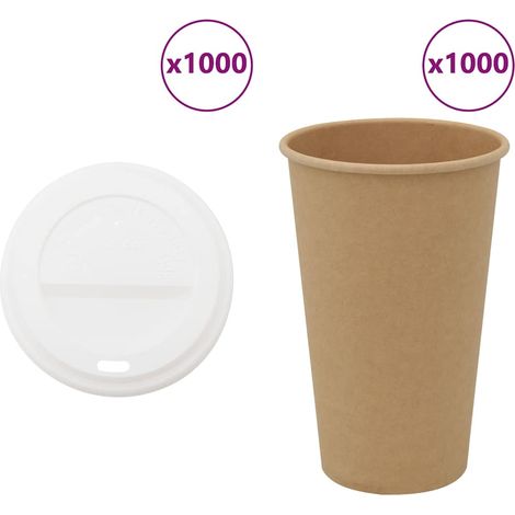 Pappbecher mit Deckeln 1000 Stk. 16oz 400ml