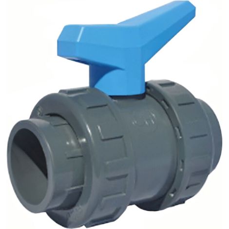 Vanne à sphère PVC à coller PN16 40 - Manette bleue, gamme Batiment - Sferaco (1/2)