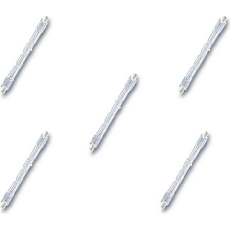 Ampoules Halogènes R7s - Lot de 5 - Verre Tubulaire 78mm - Éclairage Blanc Chaud Dimmable - Salon et Bureau - 120W 230V (1/3)