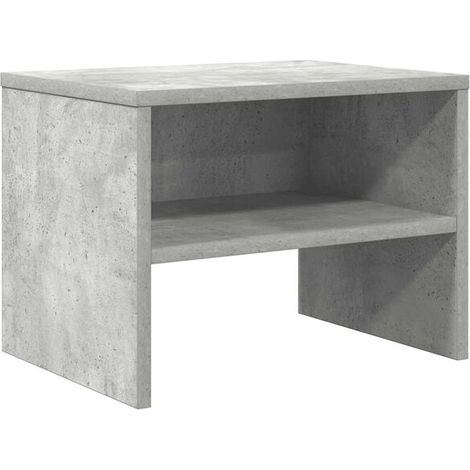 Table de Chevet en Bois d'Ingénierie, Couleur Béton Gris, 40x30x30 cm (1/5)