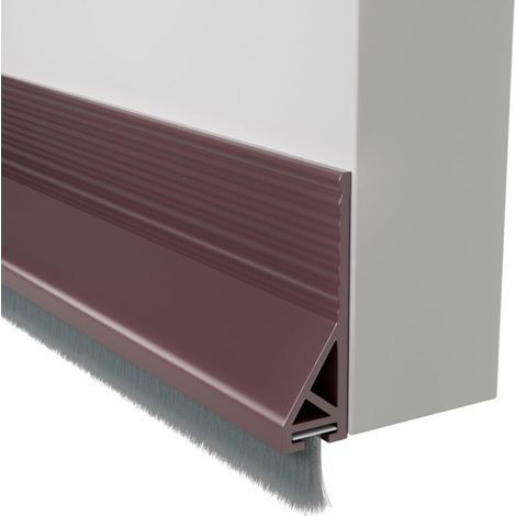 Door seal with brush for exterior and interior door sills, sound-absorbing, windproof and dust-proof (100 cm, brown) (1/5)