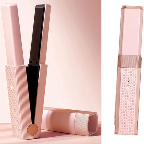 Lisseur à cheveux - Rose - Lisseur en céramique - Lisseur sans fil - Lisseur - Lisseur de voyage - Mini lisseur - Fer à friser - Chauffage rapide - Voyage (1/5)