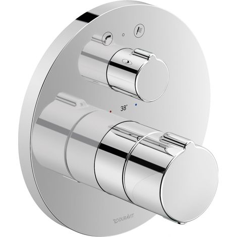 Thermostat de baignoire C.1 UP avec vanne d'arrêt/rotation Sich-kom rond chr (1/4)