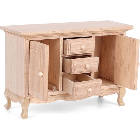 Meuble miniature à tiroirs à l'échelle 1:12, jouet pour maison de poupée, accessoire simulé. (1/5)