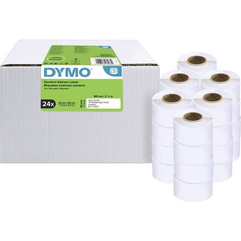 DYMO Rouleau d'étiquettes pack bundle 13188 S0722360 89 x 28 mm papier blanc 3120 pc(s) fixation permanente Etiquette p