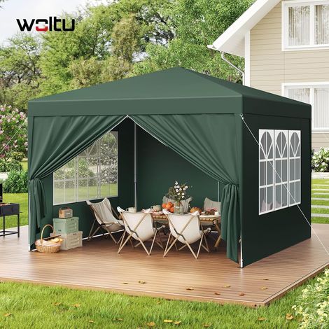 WOLTU 3 x 3 m Pop up Gazebo Waterproof Outdoor Garden Marquee Canopy Green (1/5)