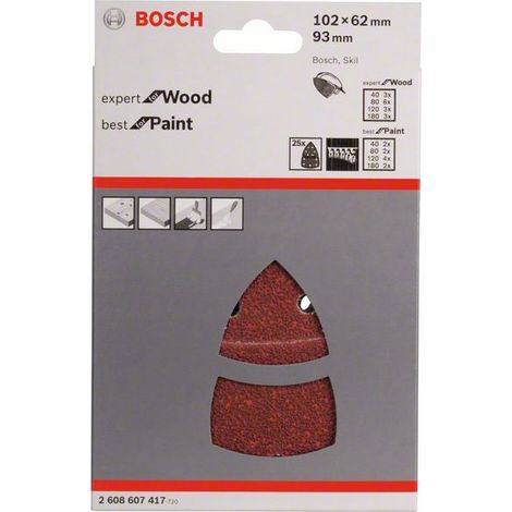 2608607417 - Set 25 fogli abrasivi C470 x 10 , C430 x 15 ,Ideale X legno+vernice
