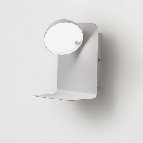 Applique LED da parete con mensola e USB Paul - Bianco