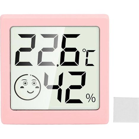 Raumthermometer und Hygrometer für den Haushalt, hochpräzises Mini-Digitalthermometer/Hygrometer, rosa