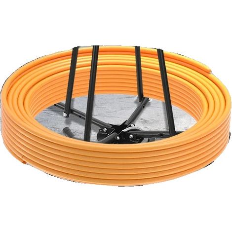 Rohrspulenabwickler, Tragfähigkeit 200 kg, geeignet für PERT/PEX-Spulen, zusammenklappbares Stahl-Design, Stabilität mit Vierfußständer, 400 m (1/5)