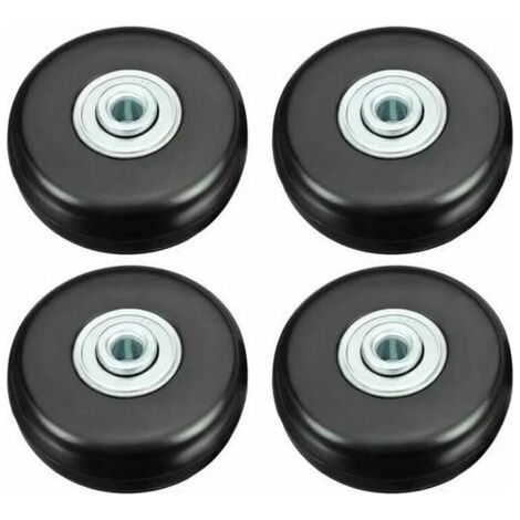 INHHUB Roues de valise, roulettes de réparation de bagages robustes de 50 mm Roues pivotantes de rechange universelles silencieuses en caoutchouc Lot de 4 roulettes de rechange pour valise/bagage/sac- (1/5)
