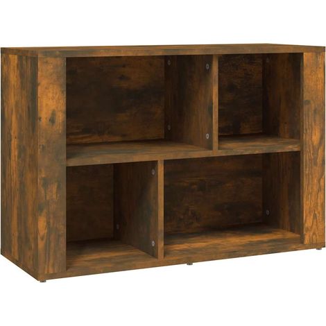 Buffet Meuble de Rangement avec Compartiments Bois d'Ingénierie Chêne Fumé 80 x 30 x 54 cm (1/5)