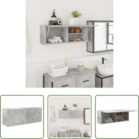 vidaXL Betonfarbe - Bad-Wandschrank Betongrau 80x25x30 cm Holzwerkstoff (1/5)