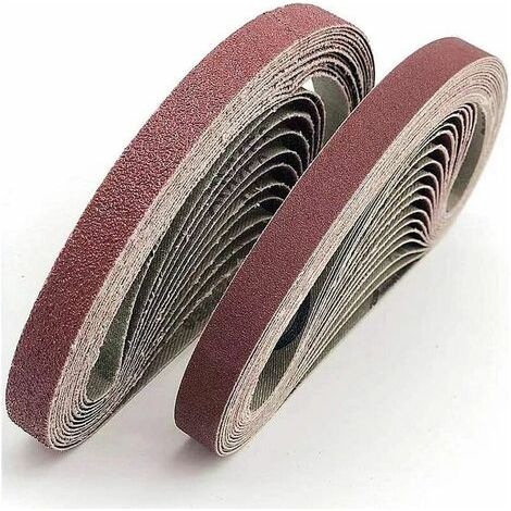 Bandes De Ponçage 13 X 457 Mm - Grains 40 80 120 180 320 - Pour Ponceuses À Bande - Lot De 30 Pièces (1/5)