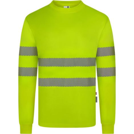 Camiseta poliéster reciclado manga larga cinta segmentada VELILLA 305634 3XL Amarillo flúor (1/4)