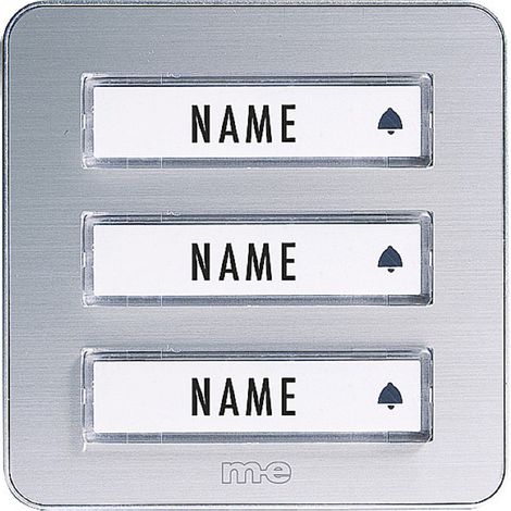 m-e modern-electronics 41082 Funkklingel Sender beleuchtet, mit Namensschild