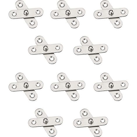 10 charnières invisibles pour portes de placard, charnières pivotantes invisibles en acier inoxydable à rotation à 360 degrés pour placards de cuisine, dimensions 57 x 16 mm (1/5)