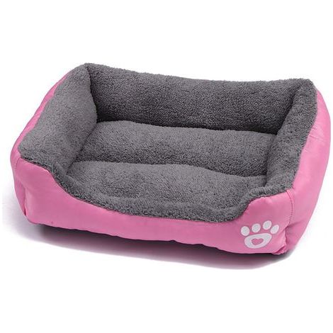 Lit pour chien/chien, lavable et moelleux, rose, taille S (1/4)