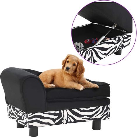 Canapé pour chien-Sofa animaux de compagnie Noir 57x34x36 cm Peluche (1/5)