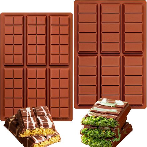 2 Moules à Chocolat Silicone 25,7x16,8cm Résistant Chaud Froid Pour Bonbons Gelées Cuisine (1/5)