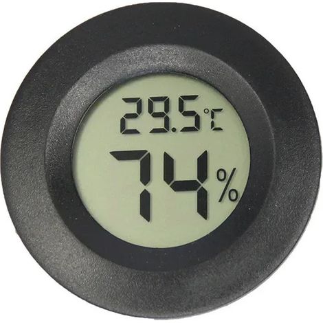 Un conjunto de 5 mini termómetros e higrómetros digitales LCD, con sensores de humedad y temperatura, con un rango de medición de -10 °C a 50 °C. (1/5)