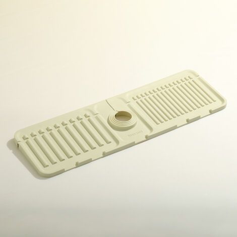 Tapis d'évier de cuisine blanc cassé, protecteur d'évier pliable, tapis de drainage en silicone pour comptoirs de cuisine et de salle de bain, imperméable et résistant aux éclaboussure