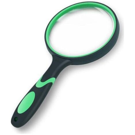 10X 100mm Reading Magnifier, Children's Magnifying Glass for Books, Newspapers, Insect Observations, Scientific Experiments, Non-Slip Rubber Grip, FLITI