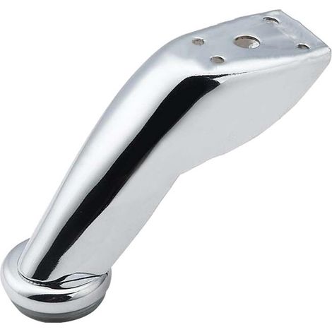 Patas de muebles de hierro cromado (juego de 4), patas para sofás reclinables, patas para mesa de centro, patas de mesa en ángulo (plata, 9,5 cm)