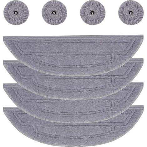 Confezione da 4 panni per mocio per robot aspirapolvere Roborock S8 MaxV Ultra, in morbida microfibra, lavabili e riutilizzabili, 4 panni per la pulizia e mocio rotondo (1/5)
