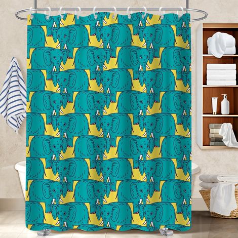 Ensemble rideau de douche polyester avec anneaux 180x180 décoratif bâche de douche pour salle d’eau sans fenêtre (1/5)