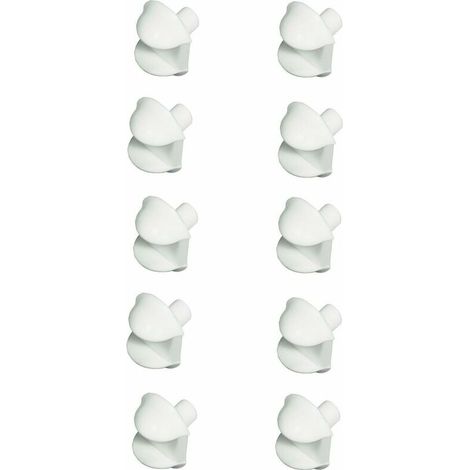 20x taquet plastique blanc pour tablette verre 6mm meuble étagère placard armoire plateau fixation (1/2)