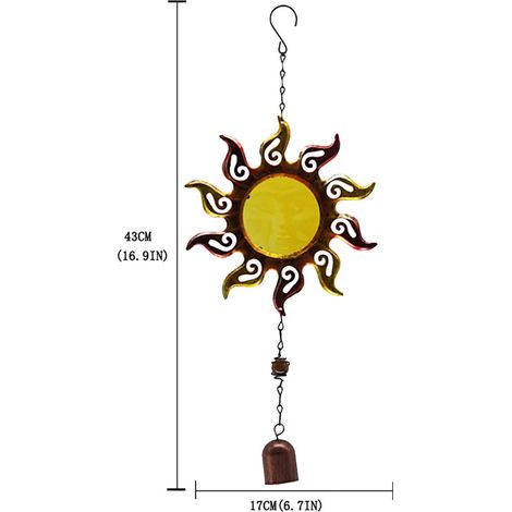 Clochettes Éoliennes - En Fer Forgé - Pour Balcon Jardin Terrasse - 43 x 17 cm - 116 g - 1 Pièce (1/2)