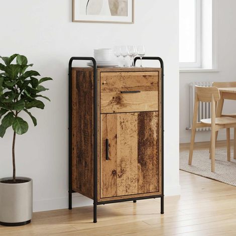 vidaXL Aparador Madera envejecida 97 x 33 x 81 cm Madera de ingeniería (1/5)