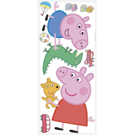 Sticker géant repositionnable Peppa Pig et George Pig 45,7CM X 101,6CM (1/3)