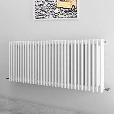 Acezanble 600x1460mm 3 Column White Horizontal Traditional Cast Iron Style Radiator