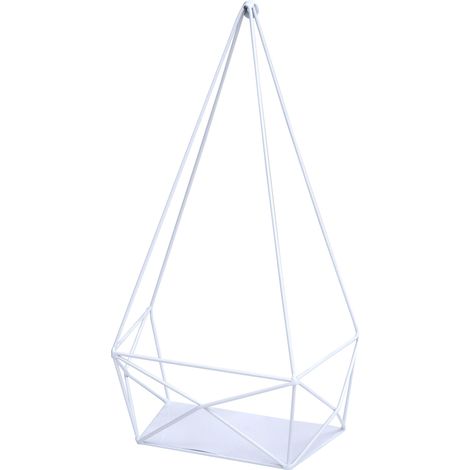 Étagère murale HWC-K79 - Étagère suspendue Étagère de décoration Étagère de cuisine - métal 44x23x11cm - blanc (1/6)