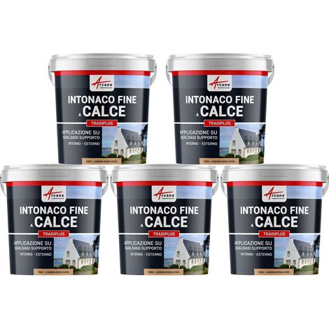 Intonaco a base di calce per decorazione interna ed esterna - TRADIPLUS - 5 x 15 kg Lisbona - Rosa ocra - ARCANE INDUSTRIES (1/5)