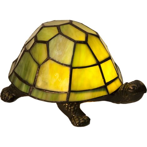 Lampe à figurine de tortue Tiffany verte