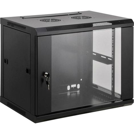 [GEBRAUCHT] B-Ware Intellinet 19 Zoll Netzwerkschrank Rack 12 HE Sicherheitsglas Schwarz 600x635mm (1/2)