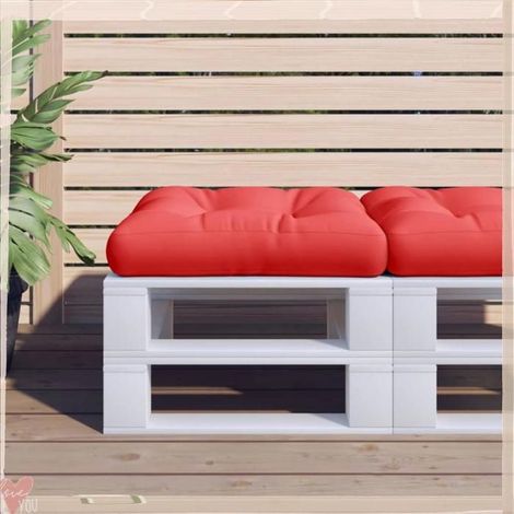 360906 Coussin de palette rouge 58x58x10 cm tissu (1/5)