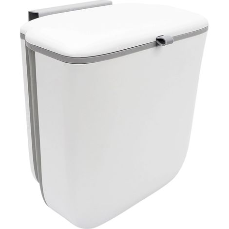 Poubelle Suspendue Cuisine avec Couvercle, 9L Murale Cuisine Poubelle de Camping Pliable Poubellees de Comptoir, pour Camping-Car, Salle de Bain, Chambre à Coucher (1/5)