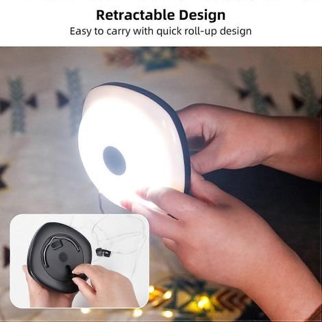 Guirlandes lumineuses de camping, guirlandes LED rétractables, guirlandes lumineuses rechargeables pour tentes