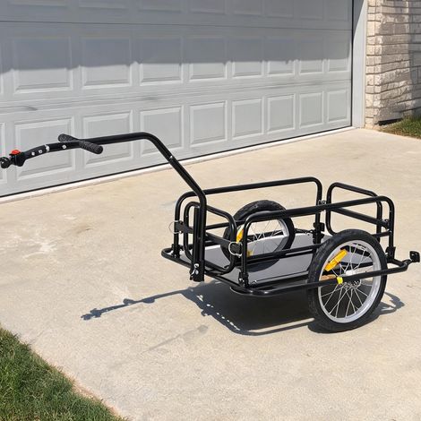 Remorque vélo pliable en acier 155 x 71,5 x 77 cm 40 kg (1/5)
