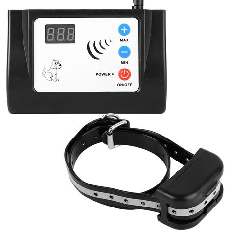Collier de dressage pour chien rechargeable avec LED, système de clôture électronique sans fil pour animaux de compagnie (prise UE 100-240 V) (1/5)